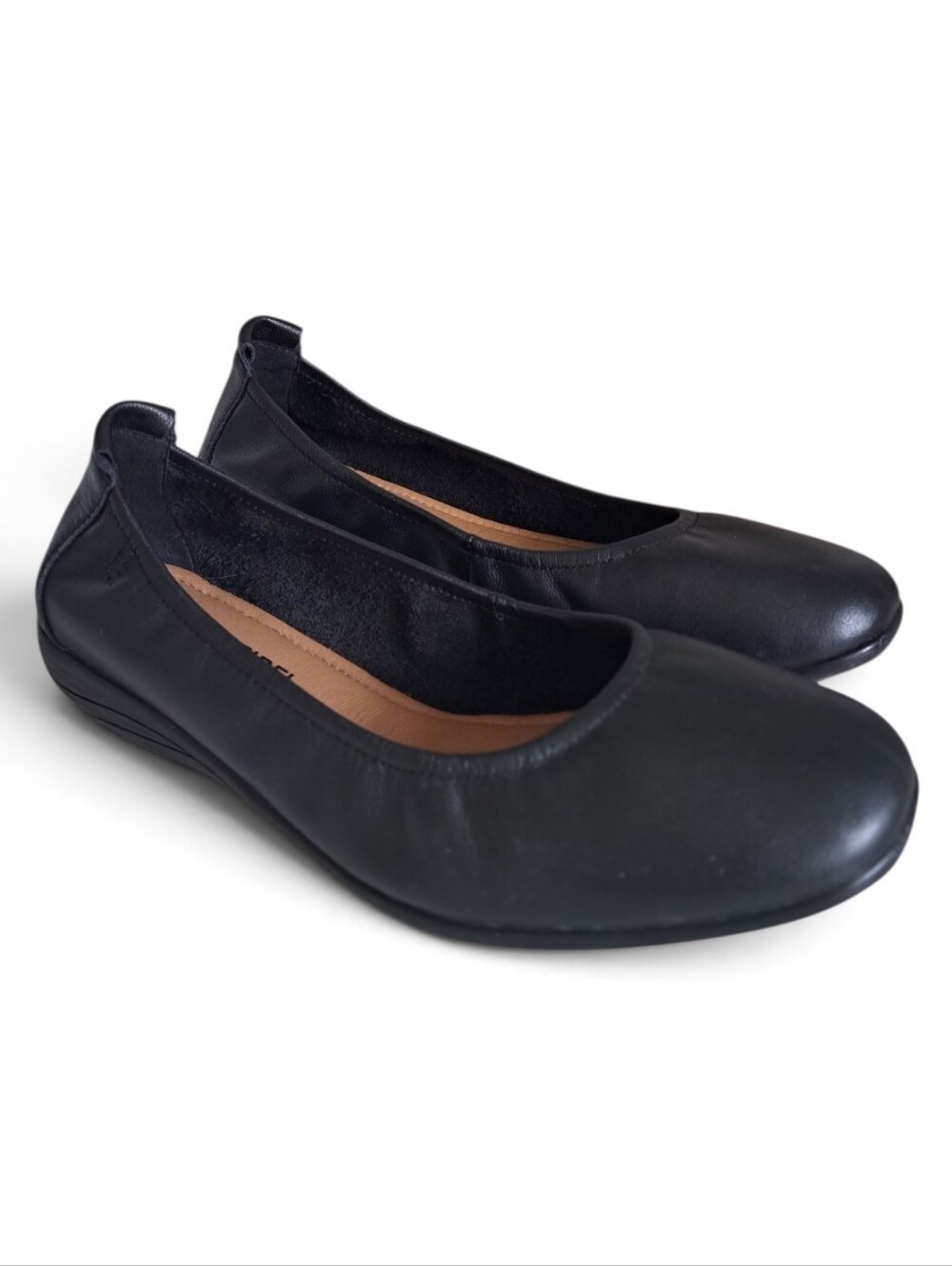 Josef Seibel Fenja Black Leather Slip-On Ballet Flats